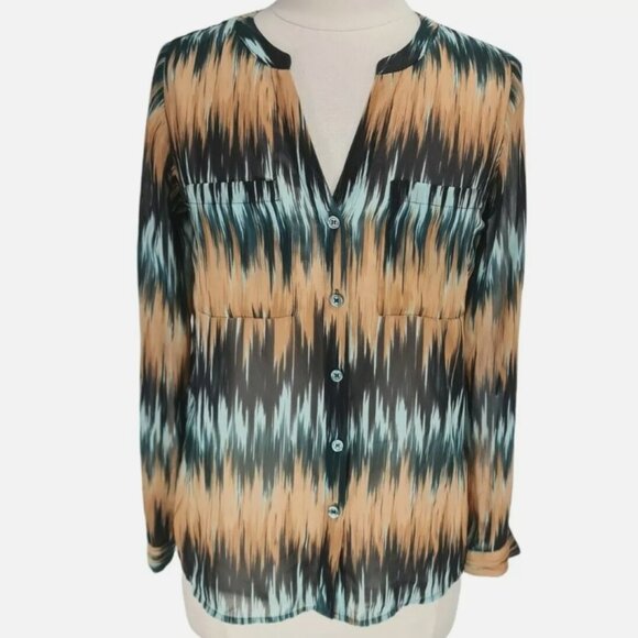 I.N.C. International Concepts Multicolor Chiffon Blouse - Picture 1 of 13